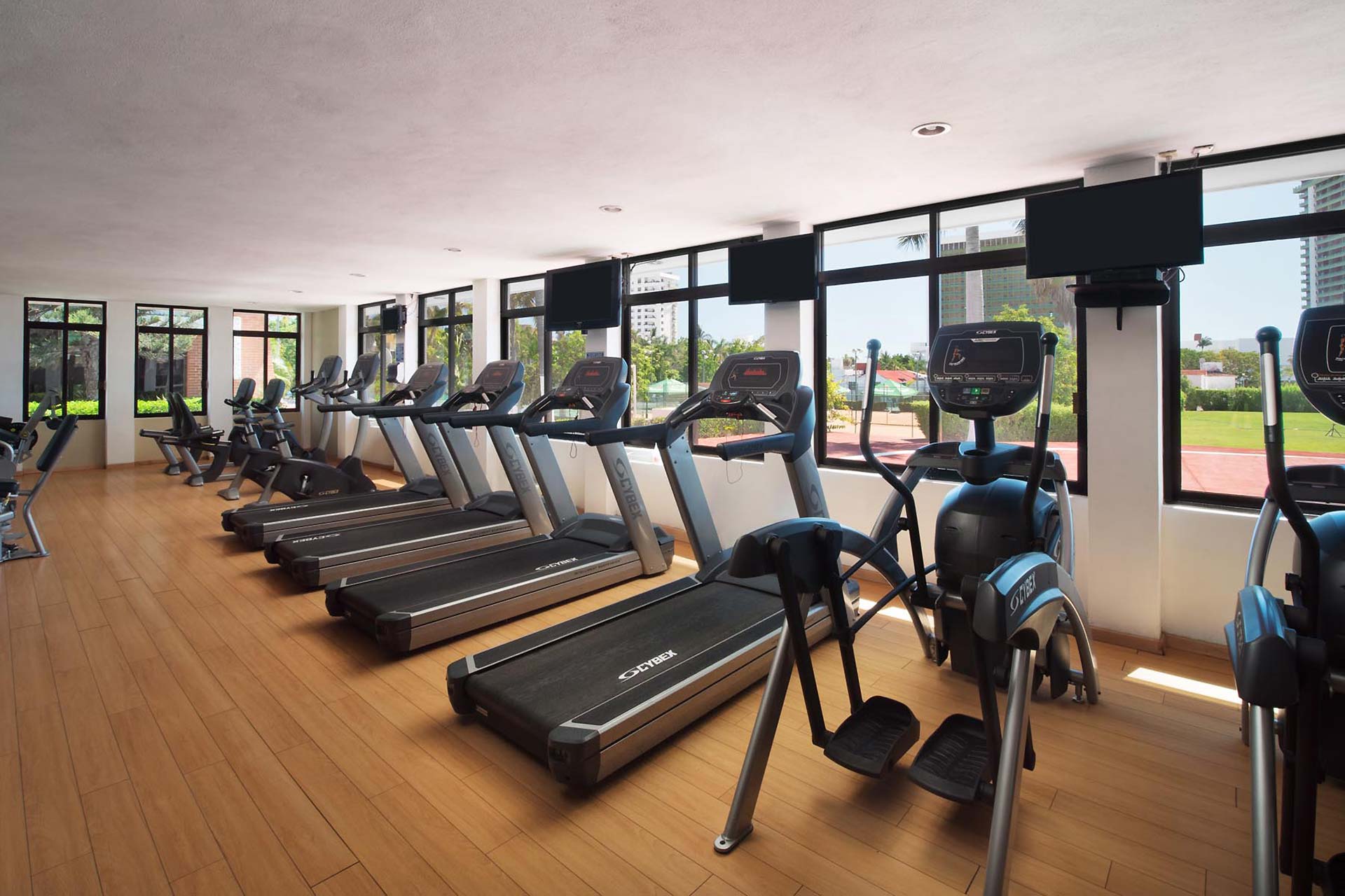 Fitness center with cardio machines
